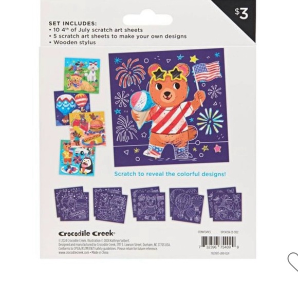Bundle of 3 / Scratch Art Set - Summer Fun, Unicorn Magic, 4th of July - Picture 3 of 5